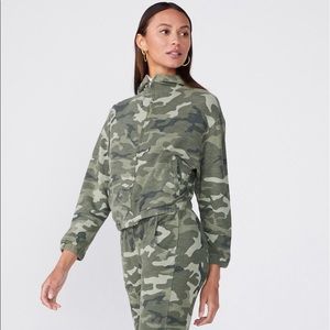 Monrow Camo Zip Up Hoody